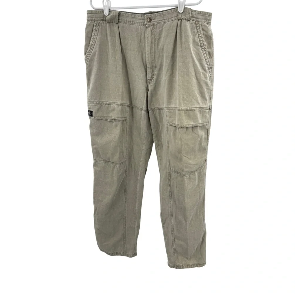 Bugle Boy Khaki relaxed Cargo Pants 40 men’s cotton 90s Y2K casual neutral VTG